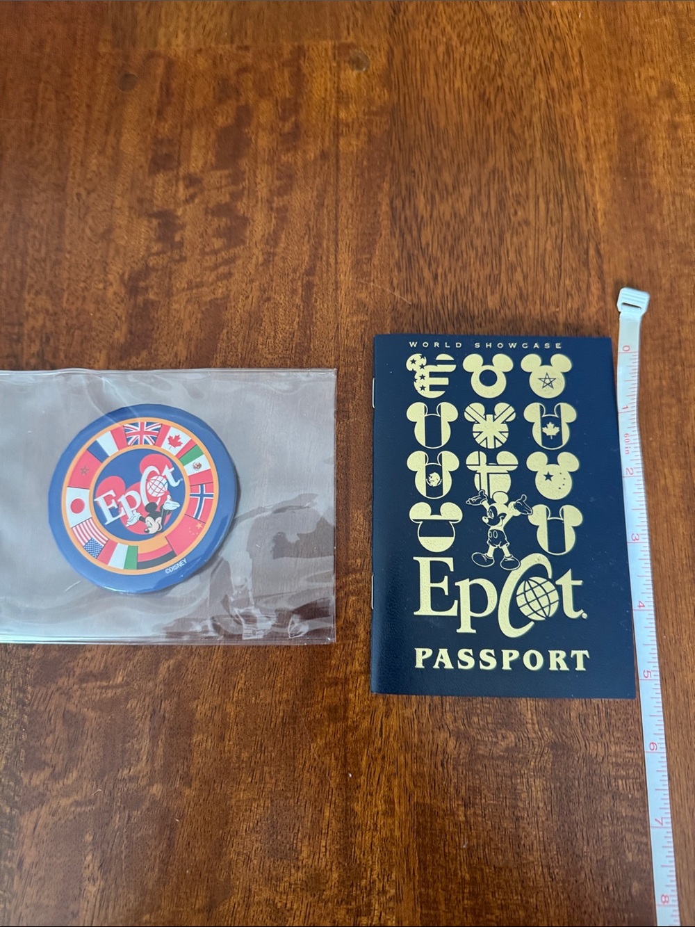 Y2K Walt Disney World Epcot Lot. Epcot Pin & Epcot Passport Book w/ Stickers